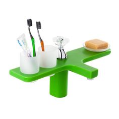 Смеситель для раковины GAPPO G1096-9, в комплект входят 2 стакана и 1 тарелка, зеленый