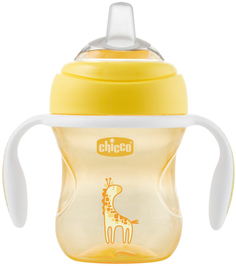 Чашка-поильник Chicco Transition Cup (силик. носик), 4м+, 200 мл, оранжевый