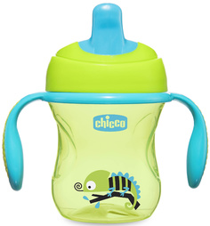 Поильник Chicco Training Cup (полужесткий носик), 1 шт., 6м+, 200 мл, цвет зелёный