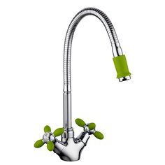 Смеситель для кухни Frud R43127-6 гибкий излив, зеленый