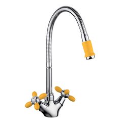 Смеситель для кухни Frud R43127-9 гибкий излив, желтый
