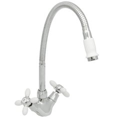 Смеситель для кухни Frud R43127-7 гибкий излив, белый