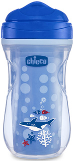 Поильник Chicco Active Cup 14м+, 266 мл, тёмно-синий