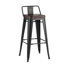 Стул Tolix SOFT черный матовый экокожа