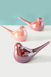 Фигурка птичка тирли фарфоровая, розовый бархат, 8 см, Boltze, арт. 1020949-розов-бархат