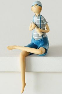 Фигурка на полку мальчуган курортник, полистоун, 20 см, Boltze, арт. 2008184-мальчик