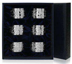 Набор из 6 колец для салфеток "Виноград" АргентА