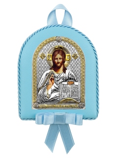 Икона АргентА детская Вседержитель голубая 7,5х9,5