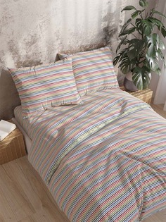 Пододеяльник перкаль Сказка "Радужная полоска" евро на молнии 200x215 см