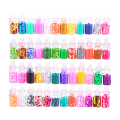 Набор декора блесток для дизайна ногтей и нейл-арта в баночках, 48 шт Welly Well