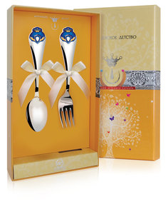 Набор детский Аргента КД Принц с эмалью (2 предмета вилка, ложка) 696НБ05808