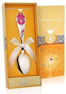 Ложка детская Аргента КД Сердечко с позолотой с эмалью 440ЛЖ05808