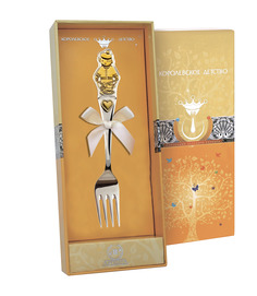 Вилка детская Аргента Мальчик с позолотой 1015ВЛ05802