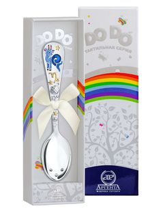 Ложка детская Аргента Зодиак-Козерог с позолотой с эмалью 1149ЛЖ05808