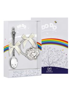 Набор Аргента DODO Зайка ложка с черн., погр. Зайка на кольце, футляр 1339НБ05806