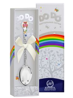 Ложка детская Аргента DODO Медвежонок с позолотой с малиновой эмалью 368ЛЖ05808
