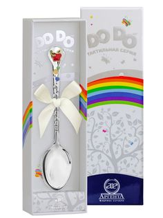 Ложка детская Аргента DODO Яблочко с позолотой с эмалью 974ЛЖ05808