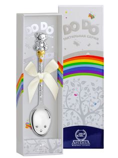 Ложка детская Аргента DODO Мишка с бантом с позолотой с эмалью 1183ЛЖ05808