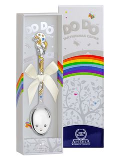 Ложка детская Аргента DODO Единорог с позолотой с голубой эмалью 1180ЛЖ05808