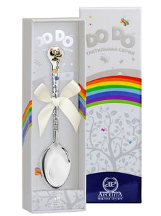 Ложка детская Аргента DODO Котенок с позолотой с черной эмалью 952ЛЖ05808 черный