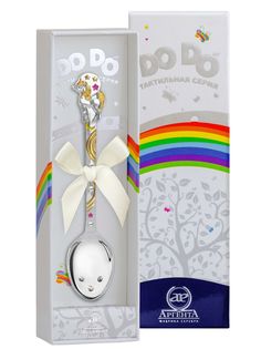 Ложка детская Аргента DODO Единорог с позолотой с розовой эмалью 1180ЛЖ05808