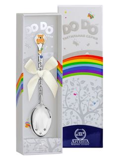 Ложка детская Аргента DODO Медвежонок с позолотой с оранжевой эмалью 368ЛЖ05808