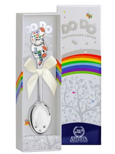 Ложка детская Аргента DODO Слоник с оранжевой эмалью 428ЛЖ05808