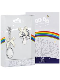 Набор детский Аргента DODO Сердце с цветами (ложка, пустышка) 1175НБ05801