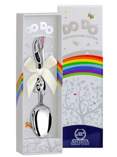 Ложка детская Аргента DODO Котик с черной эмалью 036ЛЖ05807