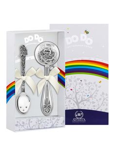 Набор детский Аргента DODO Ангел ложка с черн., погремушка, футляр 1338НБ05806