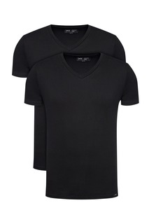 Футболка мужская Lee Twin Pack V Neck черная M