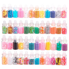 Набор декора блесток для дизайна ногтей и нейл-арта в баночках, 10 шт Welly Well