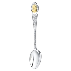 Набор приборов АргентА Казанская Божья матерь позол. икона цветная 4,5х6,5+ложка в футляре