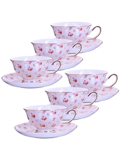 Чайный набор LORAINE, 200 мл, 12 предметов, цветочный узор