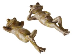 Садовая фигурка Boltze лягушонок снуки заложивший лапки за голову 2009743-1 40 см