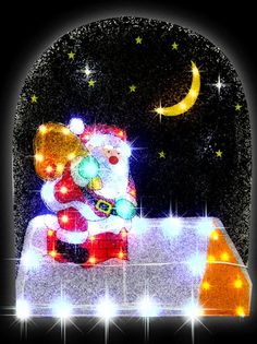 Световое панно SnowHouse дед мороз на крыше PKQE08DD002 75x62x75 см