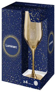 Набор бокалов для шампанского Золотой мед 160мл 4шт Luminarc