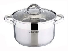 Кастрюля 5,1л из нерж.стали с крышкой и полыми ручками 5622S No Brand