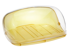 Хлебница Кристалл малая_Жёлтый прозрачный М 1185(пластик)