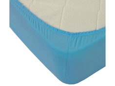 Простыня на резинке 180*200*20 трикотаж (пл.120) синий No Brand