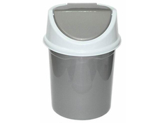 Ведро д/мусора с подвижной крышкой 8л (серо-белый) 140858 Violet