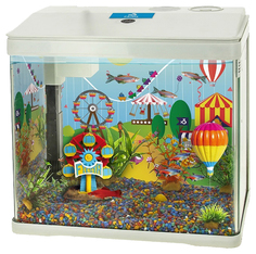 Аквариум для рыб Prime, детский, белый, полный комплект с оборудованием и декорациями, 15л P.R.I.M.E.