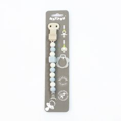 Держатель Nattou (Наттоу) для фиксации соски Pacifinder Lapidou light blue-white 879330