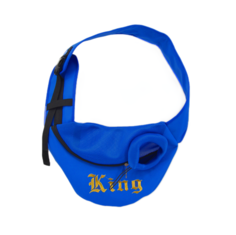 Сумка-слинг для переноски кошек и собак Melenni 11x40x25см синий, с надписью