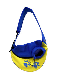 Сумка-слинг для переноски кошек и собак Melenni 15x45x32см желтый, синий с рисунком