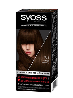 Стойкая крем-краска для волос Syoss Color, 3-8 Темный шоколад, 115 мл