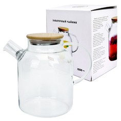 Заварочный чайник с бамбуковой крышкой в подарочной упаковке, 1500 мл, стекло ND Play