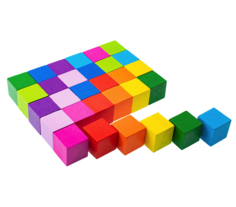 Кубики Томик Цветные 30 штук 1-45