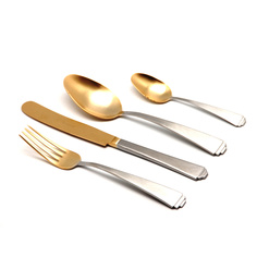 Набор столовых приборов Herdmar Sirius mat+old gold на 6 персон 24 шт