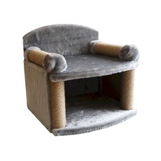 Домик для кошек Zooexpress Трон с когтеточками, в ассортименте, 43х48х46 см